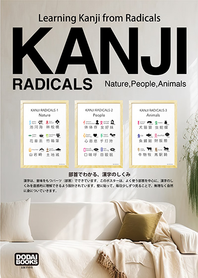 日本語学習者のための 漢字部首ポスター A3版
